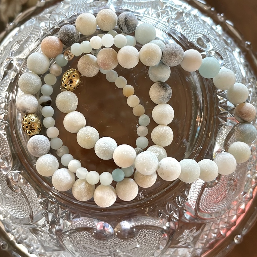 Set of three beaded bracelets